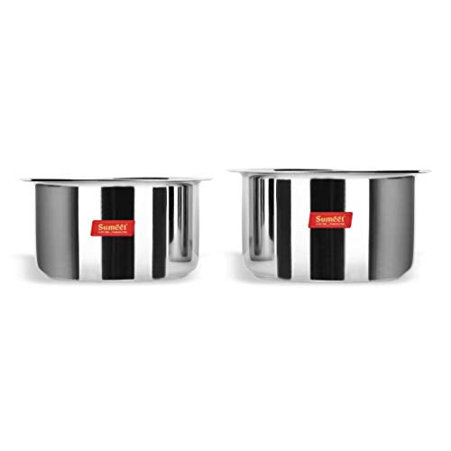 Stainless Steel Cookware/Tope Set: 2 Large-Sized Containers with Lids