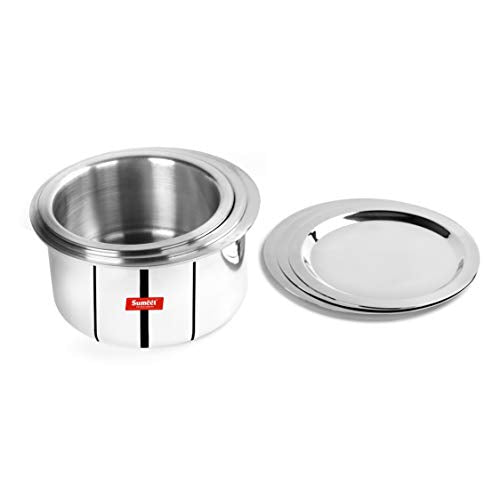 Sumeet 3mm Induction Bottom Aluminium Tope with Stainless Steel Lid - Set of 3 Pcs, (2Ltr, 2.5Ltr, 3Ltr)