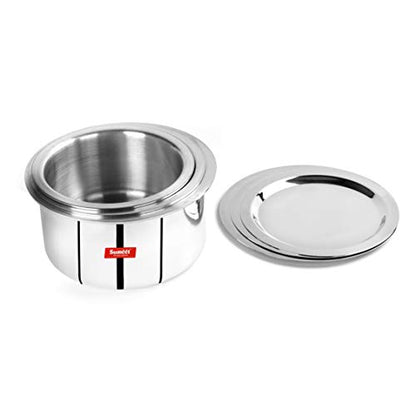 Sumeet 3mm Induction Bottom Aluminium Tope with Stainless Steel Lid - Set of 3 Pcs, (2Ltr, 2.5Ltr, 3Ltr)