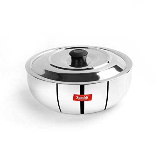 Sumeet 3mm Induction Bottom Aluminium Tasra with S.S. Lid (2.8Ltr, 24.5cm)