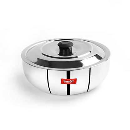 Sumeet 3mm Induction Bottom Aluminium Tasra with S.S. Lid (2.8Ltr, 24.5cm)