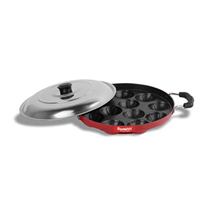 Sumeet 2.6Mm Non Stick Grill Appam Patra with Lid-23cm Dia