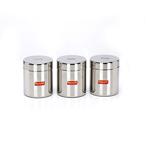 Sumeet Stainless Steel Small Canisters/Jars/Ubha Dabba/Storage Containers Set