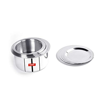 Sumeet 3mm Induction Bottom Aluminium Tope with Stainless Steel Lid - Set of 4 Pcs, (1.5Ltr, 2Ltr, 2.5Ltr, 3Ltr)