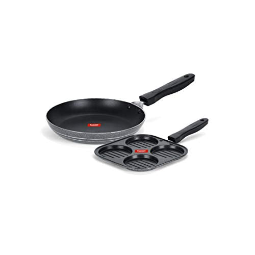 Sumeet NonStick Fidda Cookware Set (Tapper pan - 0.6Ltr - 20Cm Dia + Mini Multi Snack Maker - 4 Cavity -19.5cm)