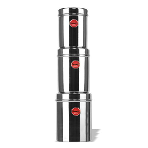 Sumeet Stainless Steel Vertical Canisters/Ubha Dabba/Storage Containers Set