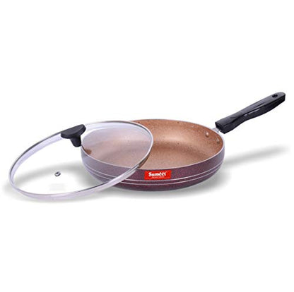 Sumeet Nonstick Granite Finish Fry Pan with Tempered Glass Lid -1.8 LTR Capacity - 24cm Dia