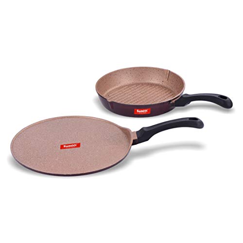 Sumeet Nonstick Granite Finish EXIGO Set (Tawa 30.5cm Dia + Round Grill Pan 25.5cm Dia)