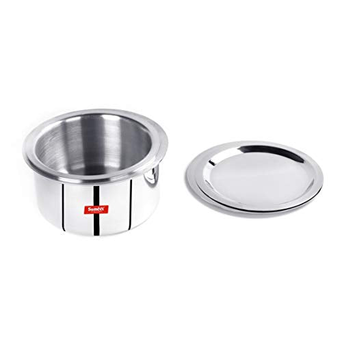 Sumeet 3mm Induction Bottom Aluminium Tope with Stainless Steel Lid - Set of 2 Pcs, (2.5Ltr, 3Ltr)