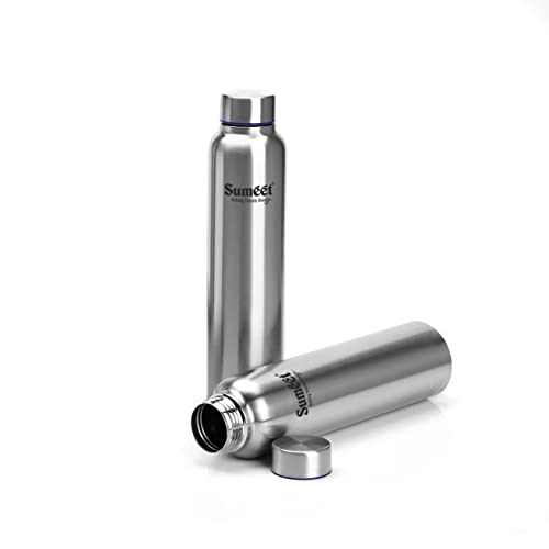 Sumeet Stainless Steel Leak-Proof Water Bottle / Fridge Bottle - 1000ml - Pack of 2