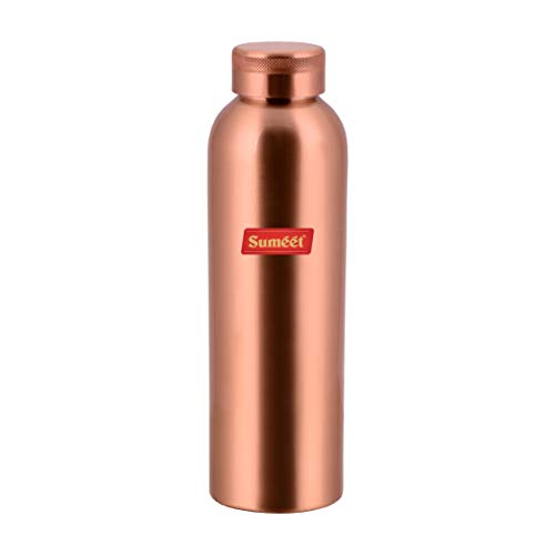 Sumeet Pure Copper, Anti-Microbial, Air Tight, Leak Proof, Joint Free Healthy Water Bottle – 1 Litre