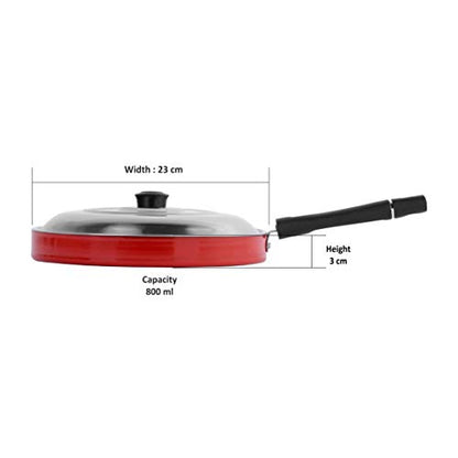 Red Non Stick Pizza Pan with Stainless Steel Lid