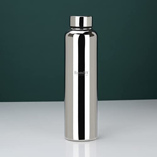 Sumeet Stainless Steel Jointless Akhand Leak-Proof Water Bottle / Fridge Bottle - 1000ML Pack of 1, Silver