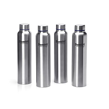 Sumeet Stainless Steel Leak-Proof Water Bottle / Fridge Bottle - 1000ml - Pack of 4