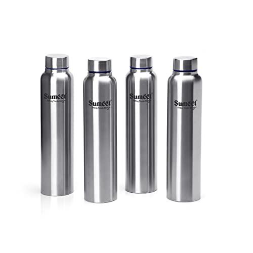 Sumeet Stainless Steel Leak-Proof Water Bottle / Fridge Bottle - 1000ml - Pack of 4