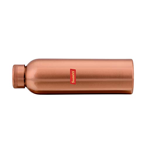 Sumeet Pure Copper, Anti-Microbial, Air Tight, Leak Proof, Joint Free Healthy Water Bottle – 1 Litre