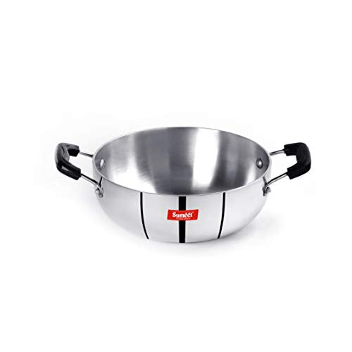 Sumeet 3mm Induction Bottom Aluminium Kadai (2.3Ltr, 22.2cm)