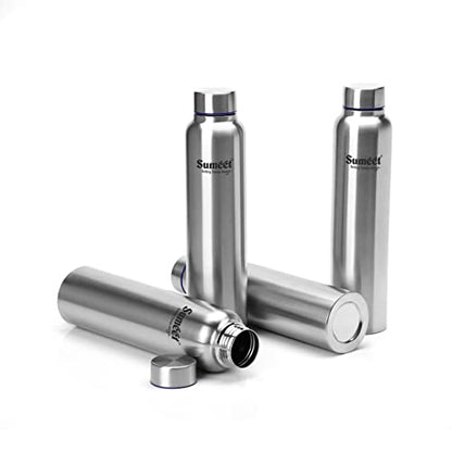 Sumeet Stainless Steel Leak-Proof Water Bottle / Fridge Bottle - 1000ml - Pack of 4