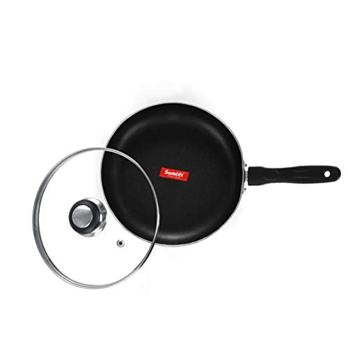 Summet 2.6mm Non Stick Glasso Fry Pan with Glass Lid - 1.5 LTR - 20cm Dia (Red)