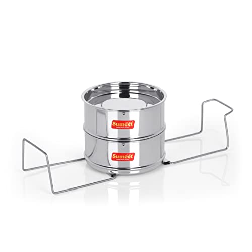 Sumeet Stainless Steel Deep Stakable Container/Separator with Lid and Lifter Suitable for 3 LTR Outer Lid Cooker