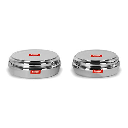 Sumeet Stainless Steel Conical Shape Flat Canisters Set of 2 Pc (Capacity - 2Ltr, 2.5Ltr)