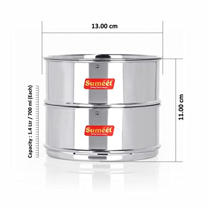 Sumeet Stainless Steel Deep Stackable Container/Separator with Lid Suitable for 3 LTR Inner & Outer Lid Cooker