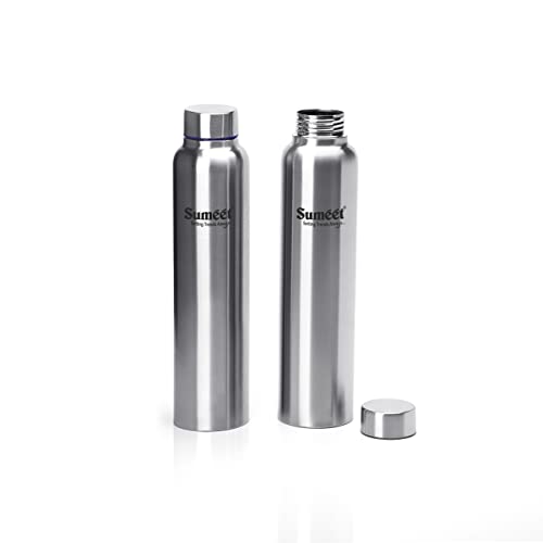 Sumeet Stainless Steel Leak-Proof Water Bottle / Fridge Bottle - 1000ml - Pack of 2