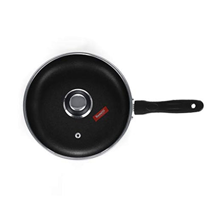 Summet 2.6mm Non Stick Glasso Fry Pan with Glass Lid - 1.5 LTR - 20cm Dia (Red)