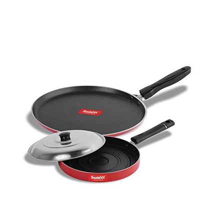 Sumeet 2.6mm Thick Non-Stick Redwood Cookware Set (Dosa Tawa – 26.5cm Dia + Pizza Pan – 23cm Dia)