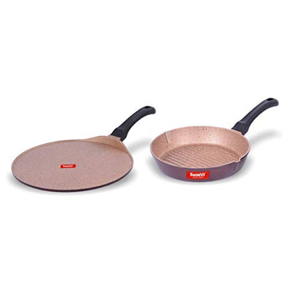 Sumeet Nonstick Granite Finish EXIGO Set (Tawa 30.5cm Dia + Round Grill Pan 25.5cm Dia)