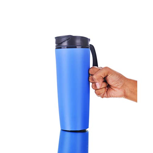 Sumeet ABS + Stainless Steel Spill Free Magical Water Bottle with Vcaccume Grip Mechanism - 500 Ml (Blue Colour)