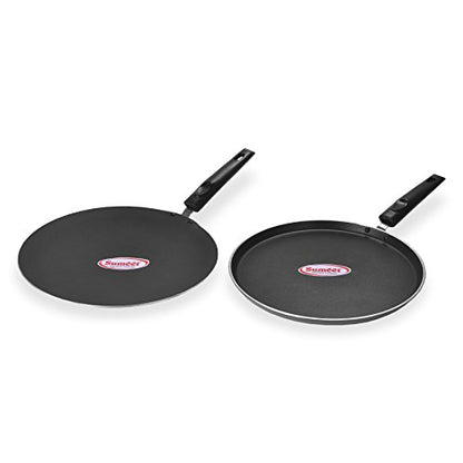 Sumeet 4mm Nonstick Heavy Dosa Tawa and Heavy Concave Tawa 2pcs Combo Set.