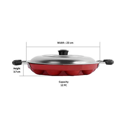 Sumeet 2.6Mm Non Stick Grill Appam Patra with Lid-23cm Dia