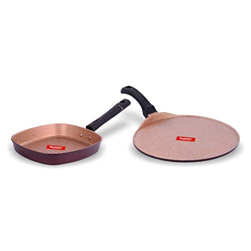 Sumeet Nonstick Granite Finish JHAROKHA Cookware Set (Tawa 30.5cm Dia + Grill Pan 22cm Dia)