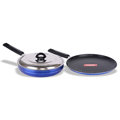 Sumeet Nonstick Induction Base Cookware Set of Tawa + Fry pan with S.S. Lid (2 LTR)