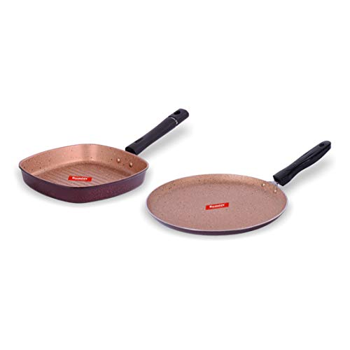 Sumeet Aluminium Kitchen Set, 1.1 L Grill Pan, 2 Piece (Peach)