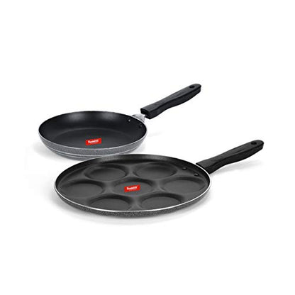 Sumeet NonStick Argint Cookware Set (Tapper pan - 0.6Ltr - 20Cm Dia + Multi Snack Maker - 7 Cavity - 26.5Cm Dia)