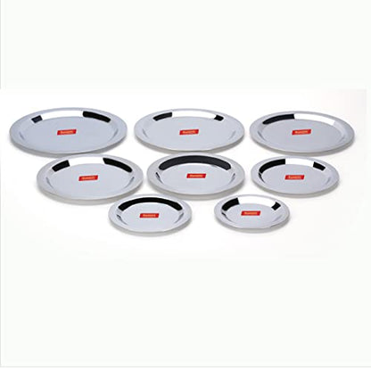 Sumeet Stainless Steel Heavy Gauge Ciba/Lids/Tope/Cheeba Cover Set of 8 Pcs (12.3cm, 13.8cm, 15.5cm, 16.7cm, 18.5cm, 20cm, 21cm, 22.5cm)