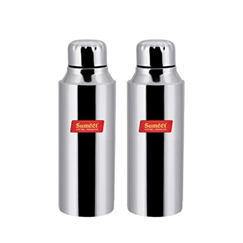 Sumeet Stainless Steel Airtight and Leak Proof Fridge Water Bottle 750Ml, Set of 2pc