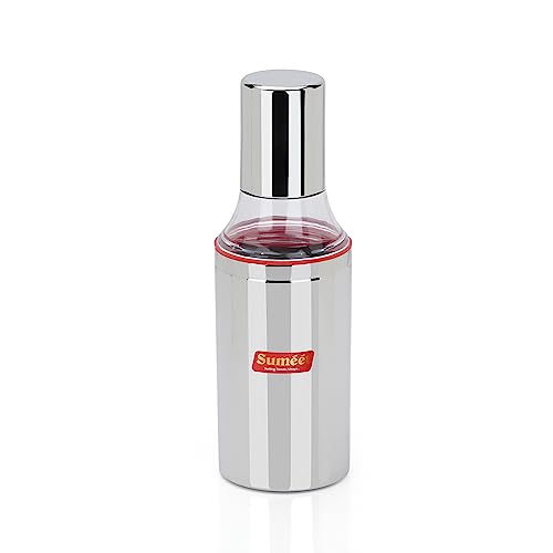 Sumeet Stainless Steel Nozzle Oil Dispenser |Oil Bottle | Oil Container | Oil Pourer | Vinegar Bottle | Olive Oil Bottle | Oil Can, 500ML, Pack of 1, Silver