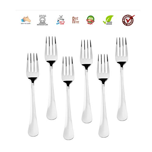 Sumeet Stainless Steel Baby/Medium Forks Set of 6 Pc – (15.5cm L) (1.6mm Thick)