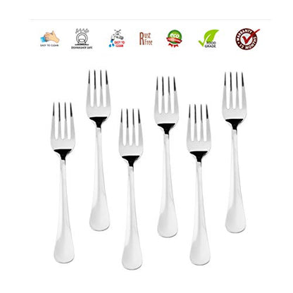 Sumeet Stainless Steel Baby/Medium Forks Set of 6 Pc – (15.5cm L) (1.6mm Thick)