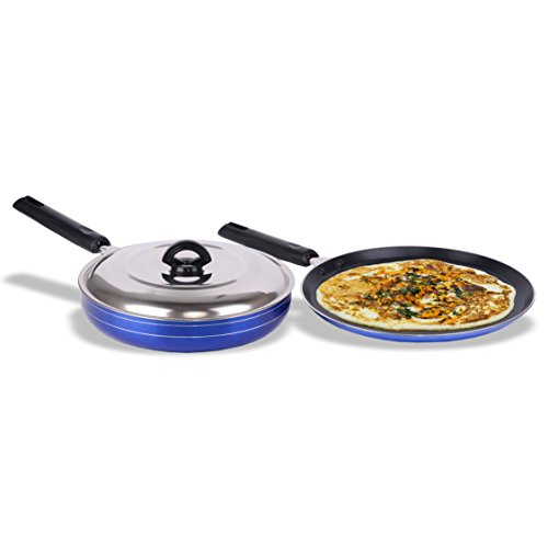 Sumeet Nonstick Induction Base Cookware Set of Tawa + Fry pan with S.S. Lid (2 LTR)