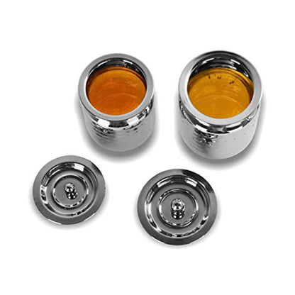 Sumeet Stainless Steel Handcrafted Hammered Texture 2 pc Oli Cum Ghee Pot Set (Capacity -200ml, 300 ml)