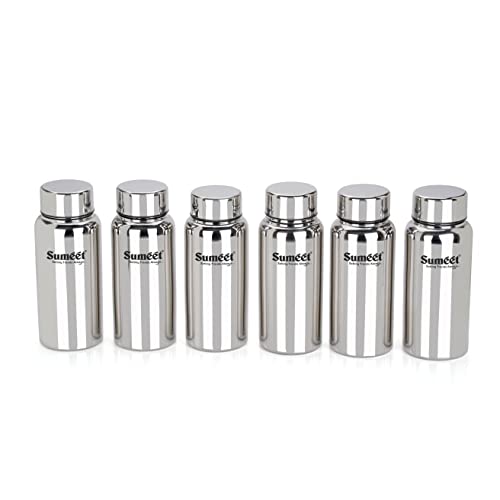 Sumeet Stainless Steel Jointless Akhand Leak-Proof Water Bottle / Fridge Bottle - 600ML Pack of 6, Silver