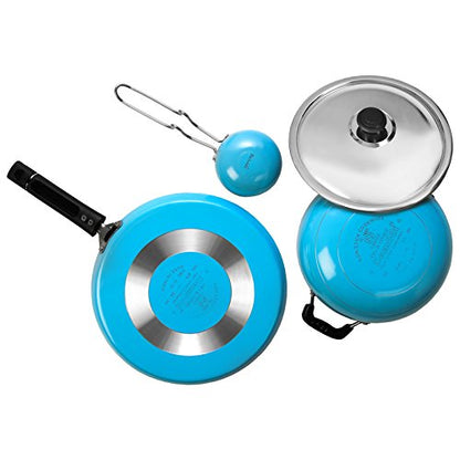 Sumeet 2.6mm Nonstick Trio Combo Gift Set (Blue) (Tawa, Kadhai, Lid, Tadka Pan)