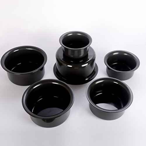 Sumeet Hard Anodised Aluminium Tope Set 9-14 Cookware Set (6 Piece, Black)