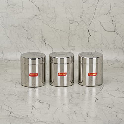 Sumeet Stainless Steel Small Canisters/Jars/Ubha Dabba/Storage Containers Set