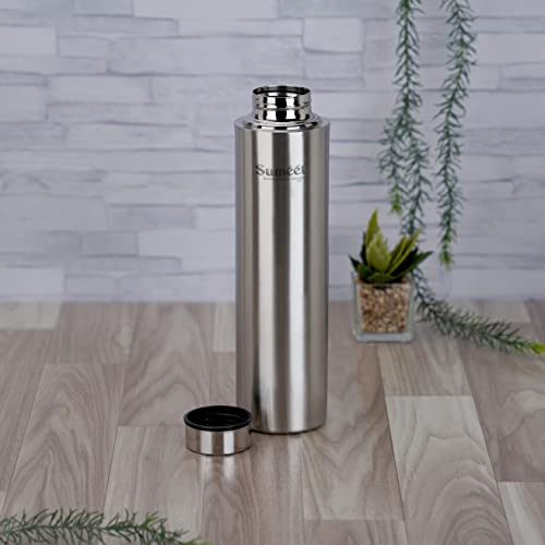 Sumeet Stainless Steel Leak-Proof Water Bottle / Fridge Bottle 1000ML - Pack of 1, Silver