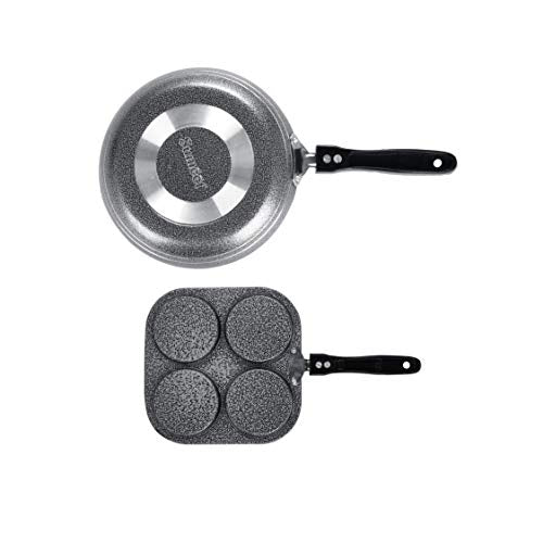 Sumeet NonStick Fidda Cookware Set (Tapper pan - 0.6Ltr - 20Cm Dia + Mini Multi Snack Maker - 4 Cavity -19.5cm)